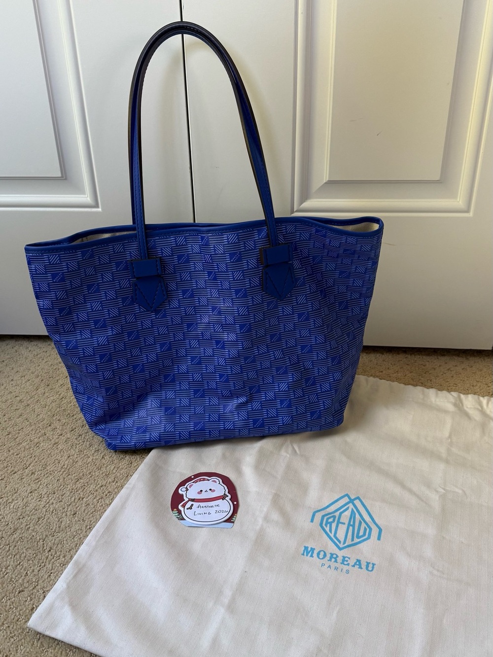 Moreau Paris St Tropez MM Tote Bag in Deep Blue - Picture 2 of 11